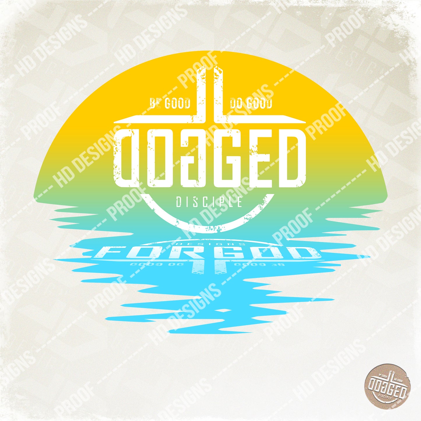 High Resolution Dogged Disciple Easy Water Sunset Design | Digital Download