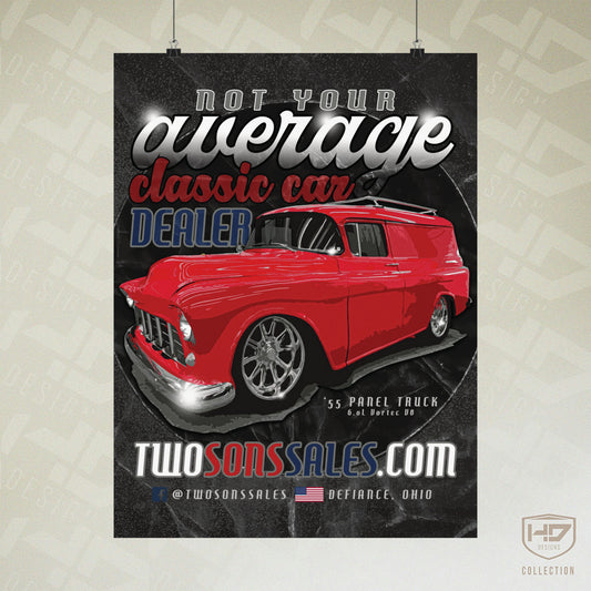 Two Sons Sales '55 Panel Truck Novelty Race Poster 2.0 | HD Designs