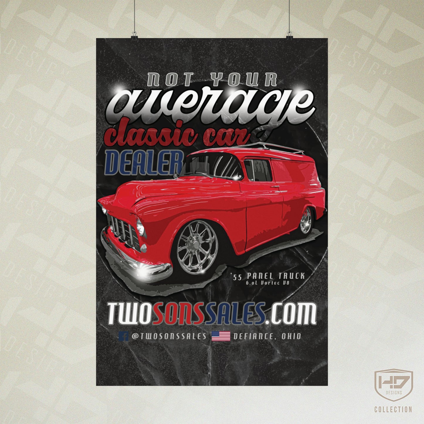 Two Sons Sales '55 Panel Truck Novelty Race Poster 2.0 | HD Designs