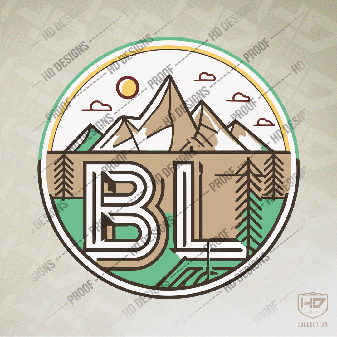 BL Initials Logo Set – Full Color Outdoor Adventure & Exploration | Digital Download