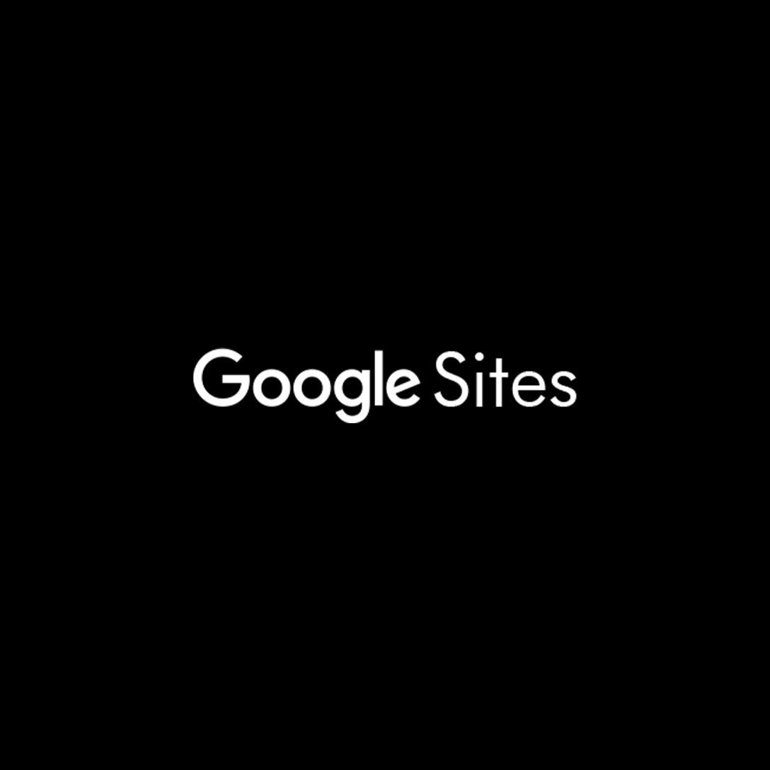 Google Sites logo on a black background