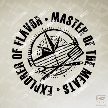 Explorer of Flavor, Master of the Meats Grill Logo | Digital Download