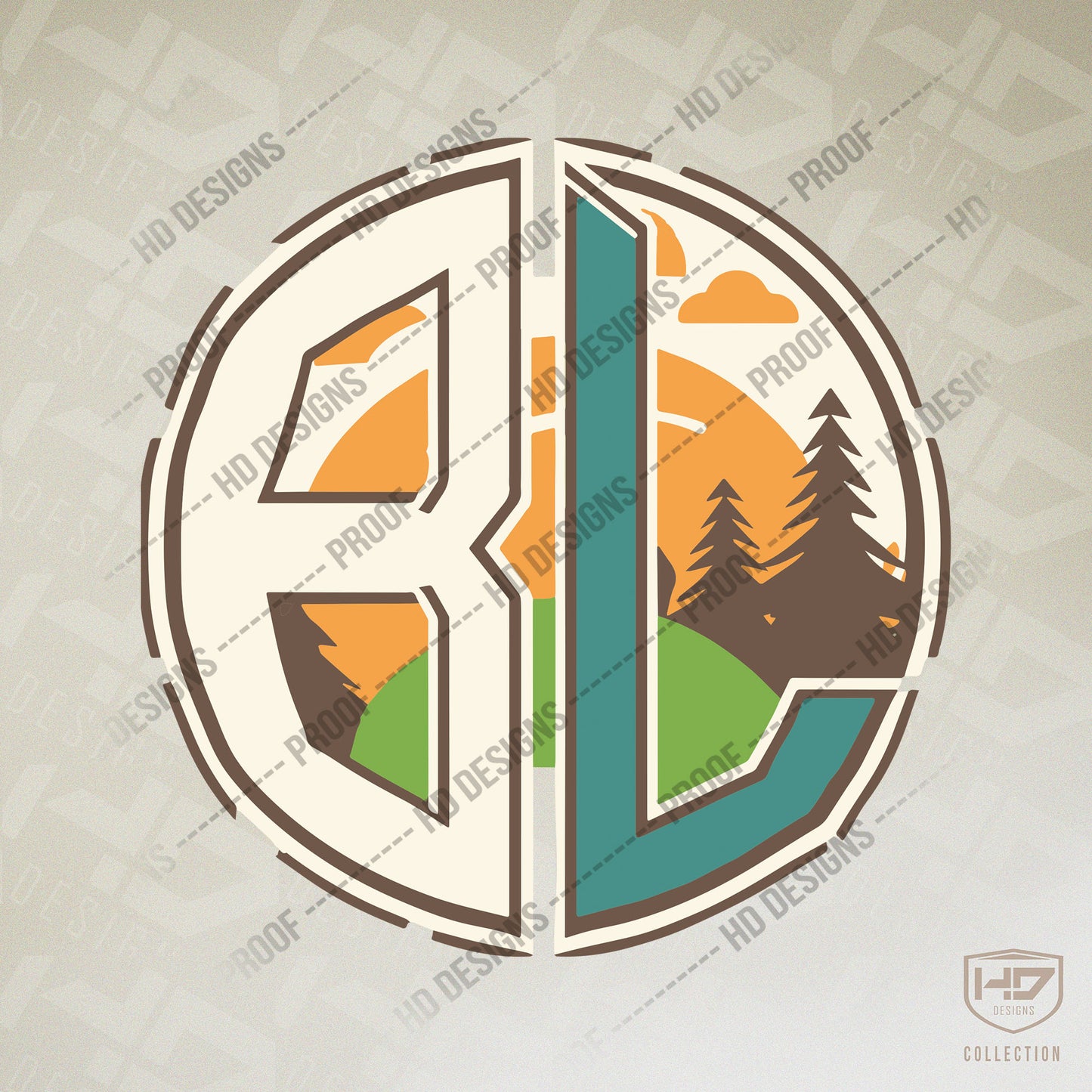 Circle BL Initials Full Color Logo – Fishing, Hunting, Outdoors | Digital Download