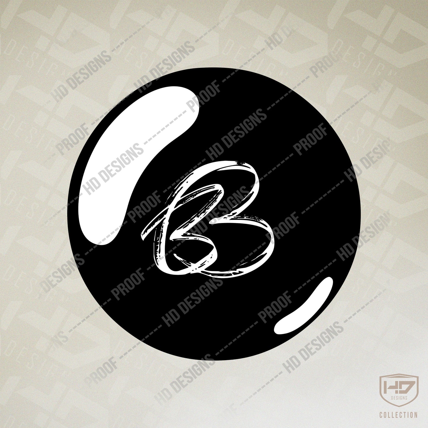 Bubble-Inspired Circle "B" Logo | Digital Download