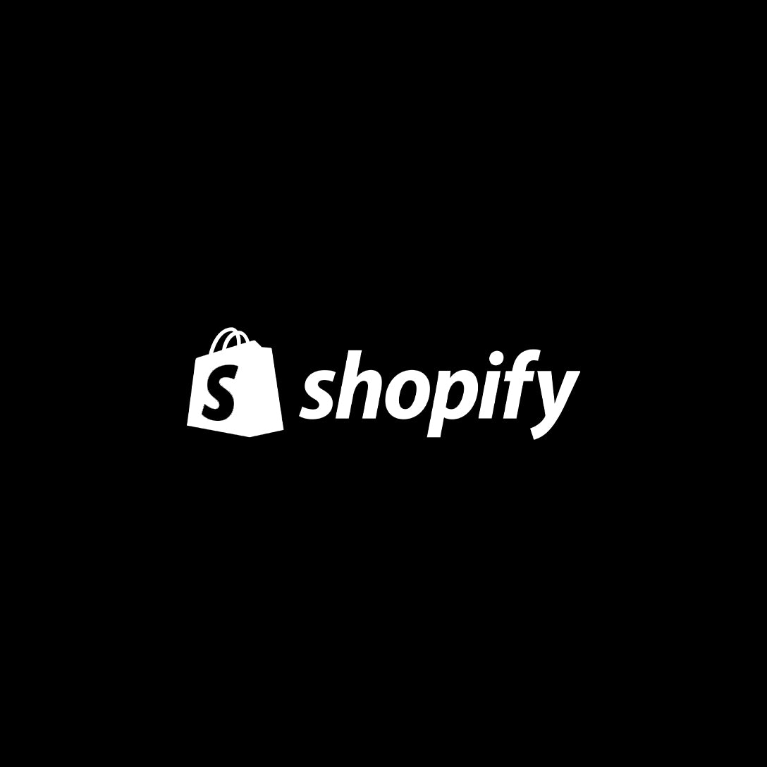 Shopify logo on a black background