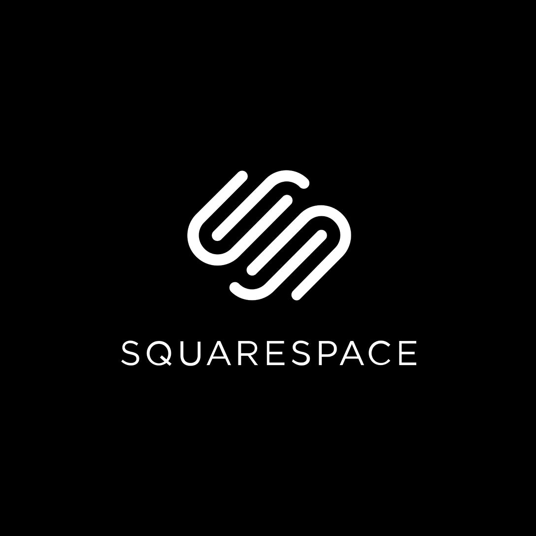 Squarespace logo in white on a black background