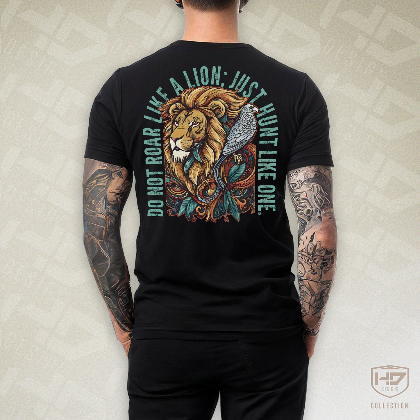 Hunt Like A Lion Traditional Style Graphic Tee | HD Design Co.