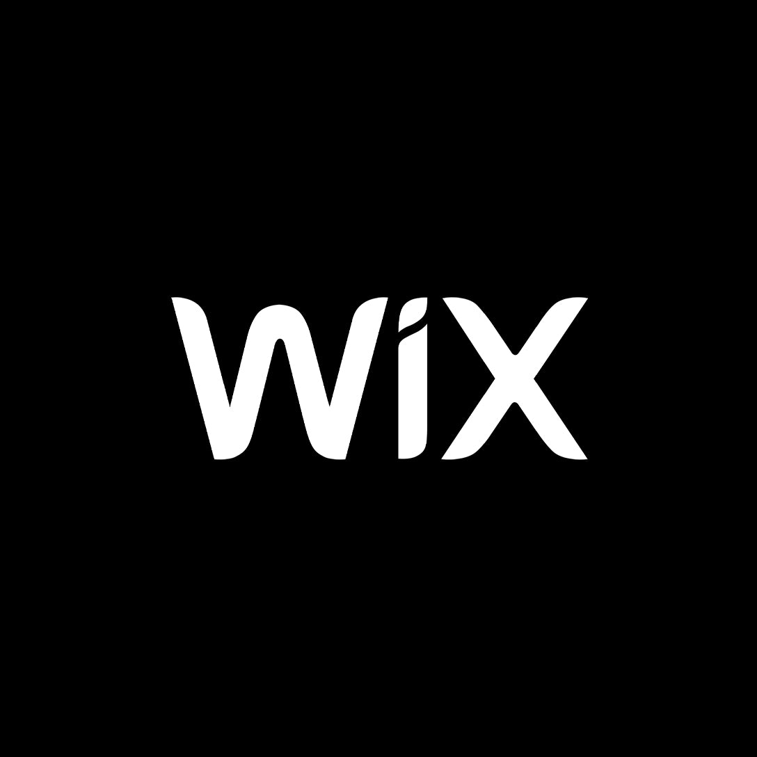 Wix logo in white on a black background