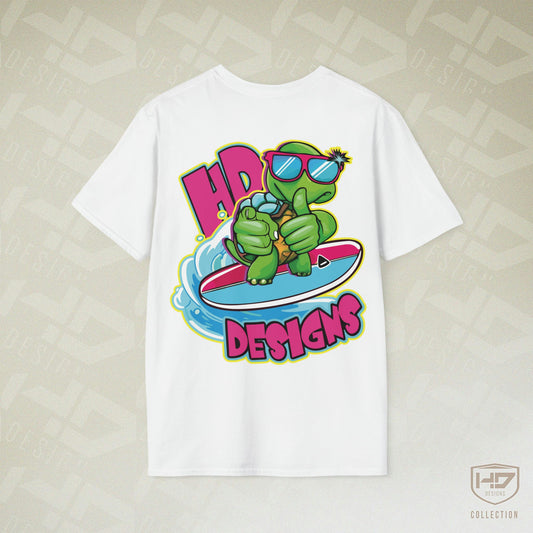 Good Vibes Surfing Turtle Unisex Tee | HD Design Co.